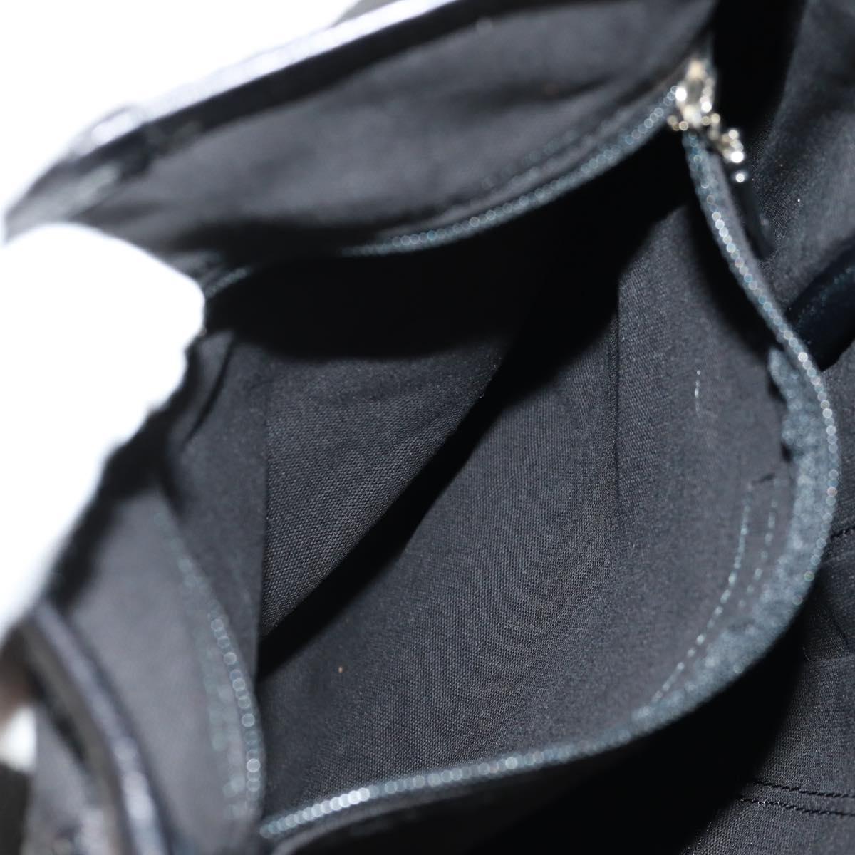BURBERRY Nova Check Black Label Shoulder Bag Wool Black Silver Auth 160023V