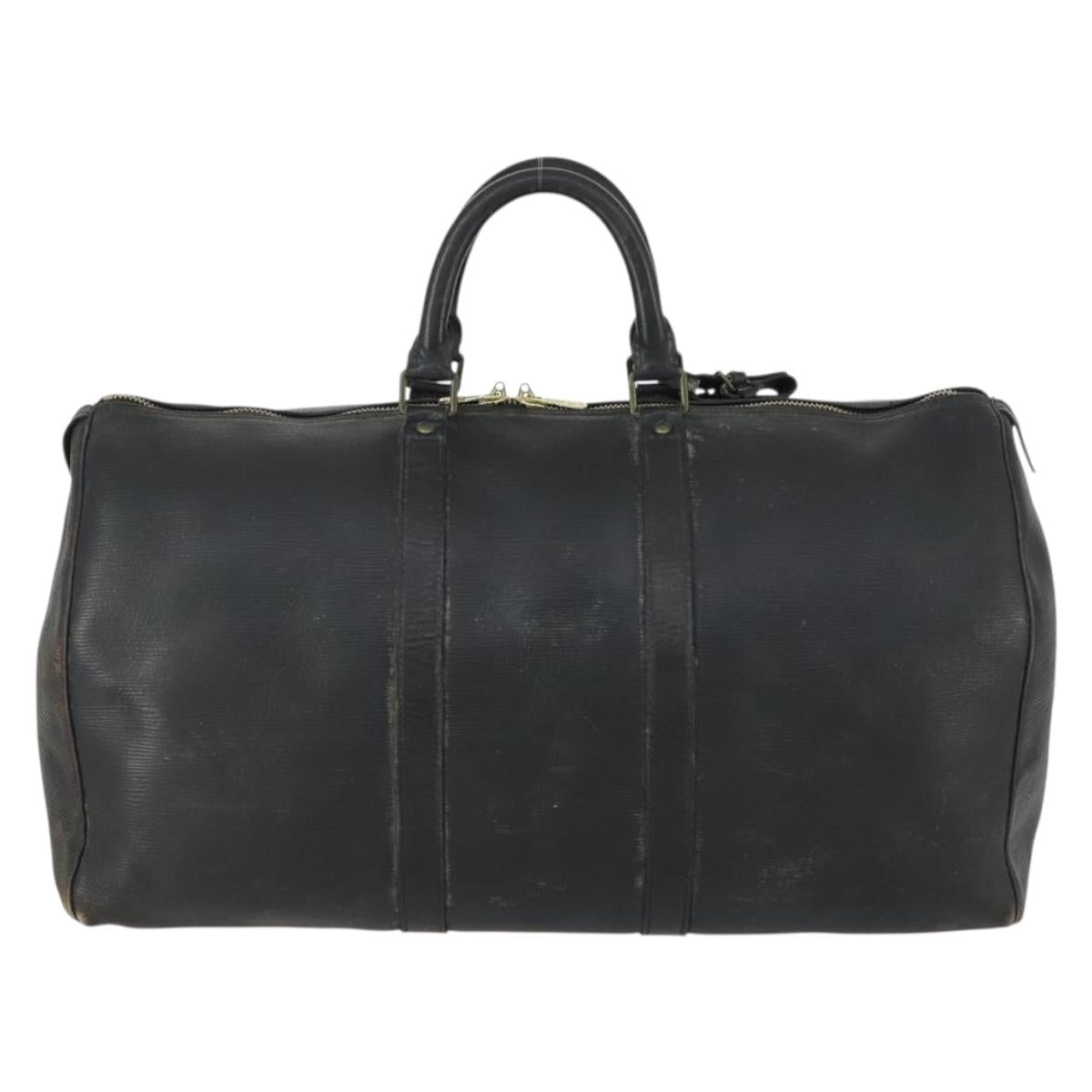 LOUIS VUITTON Epi Keepall 50 Boston Bag Black M42962 LV Auth 160071