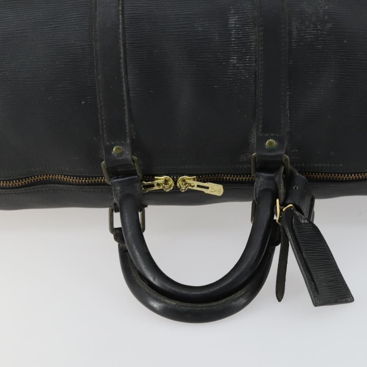 LOUIS VUITTON Epi Keepall 50 Boston Bag Black M42962 LV Auth 160071