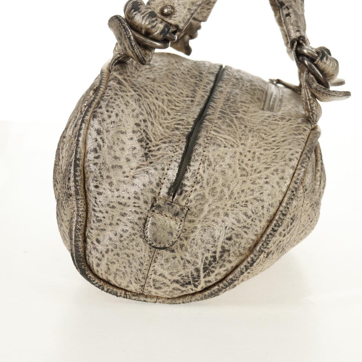 CHANEL Matelasse Hand Bag Leather Champagne Gold CC Auth 160074