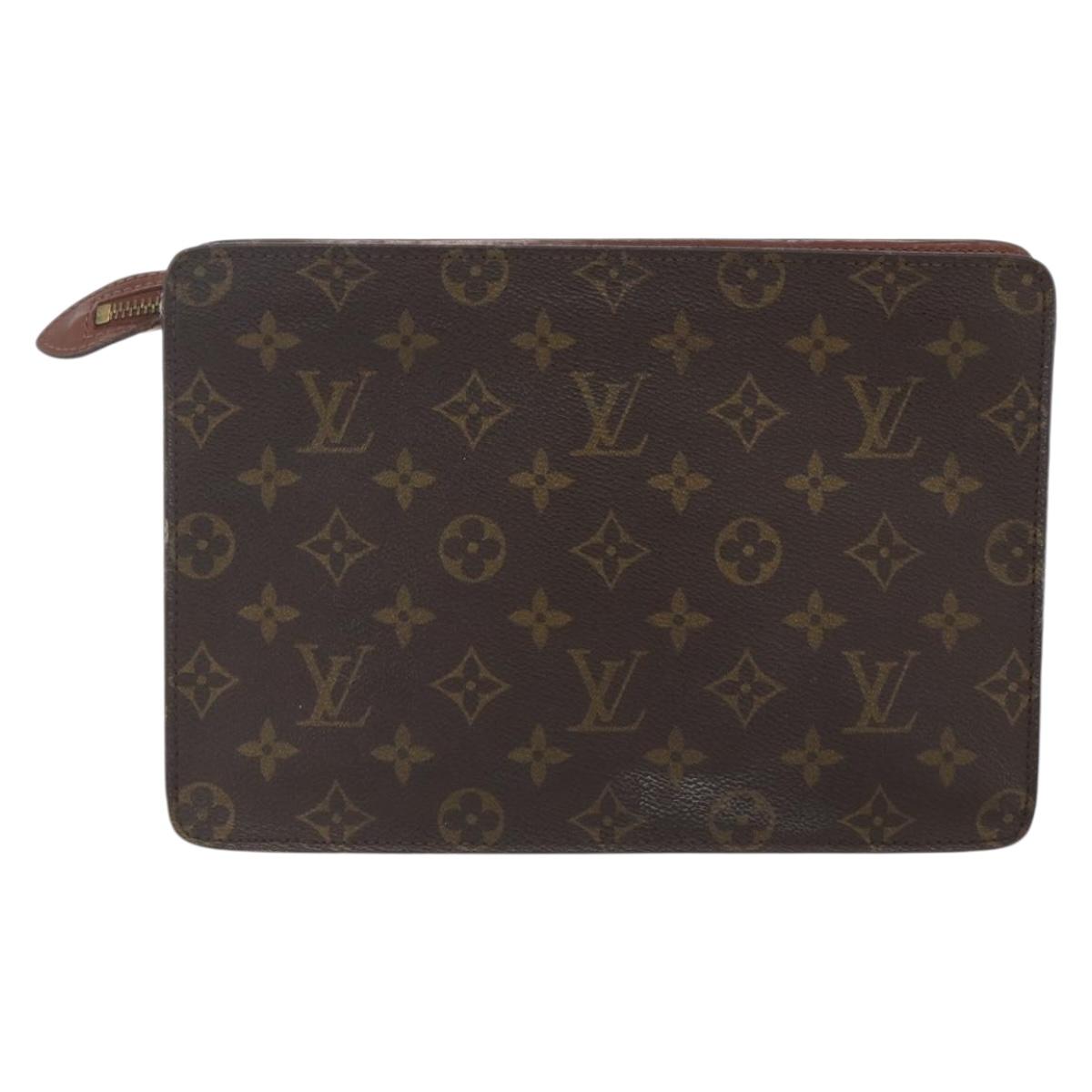 LOUIS VUITTON Monogram Pochette Homme Clutch Bag M51795 LV Auth 160077