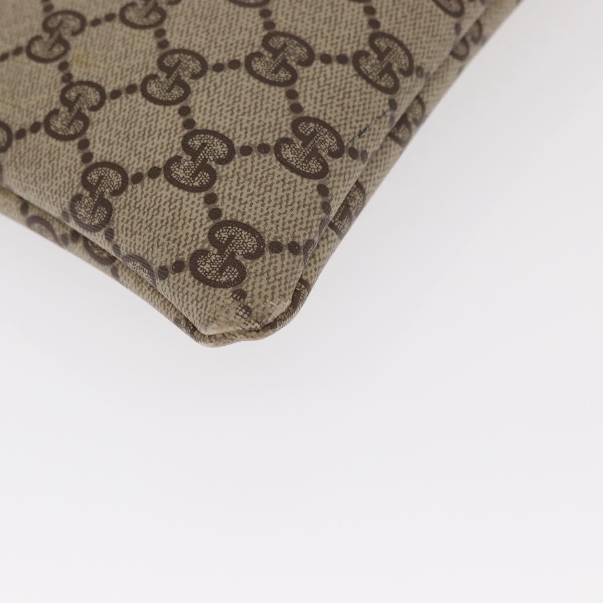 GUCCI GG Supreme Web Sherry Line Hand Bag PVC 2way Beige Gold Auth 160097