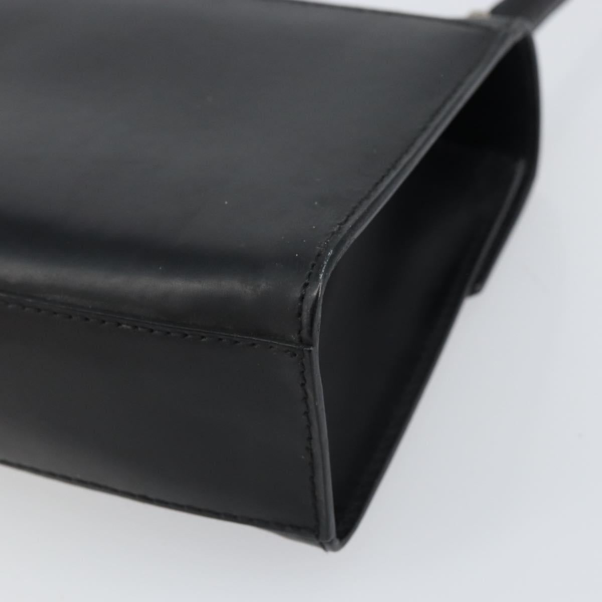 Salvatore Ferragamo Vala Hand Bag Leather Black Silver Auth 160107