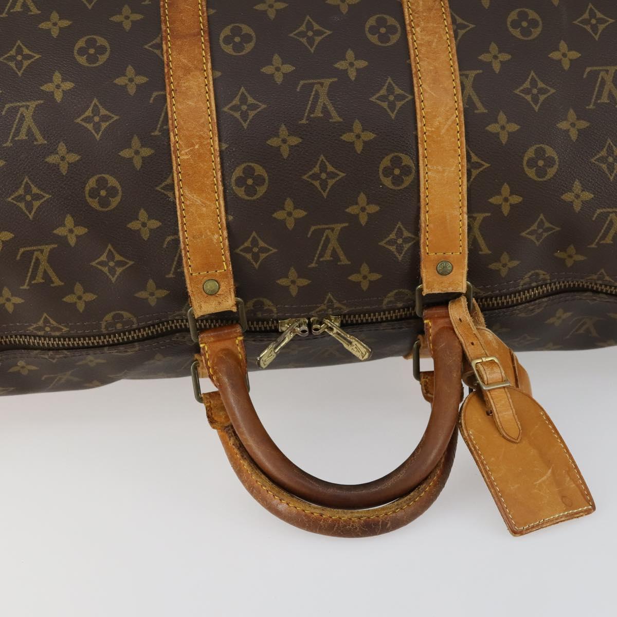 LOUIS VUITTON Monogram Keepall 55 Boston Bag M41424 LV Auth 160112