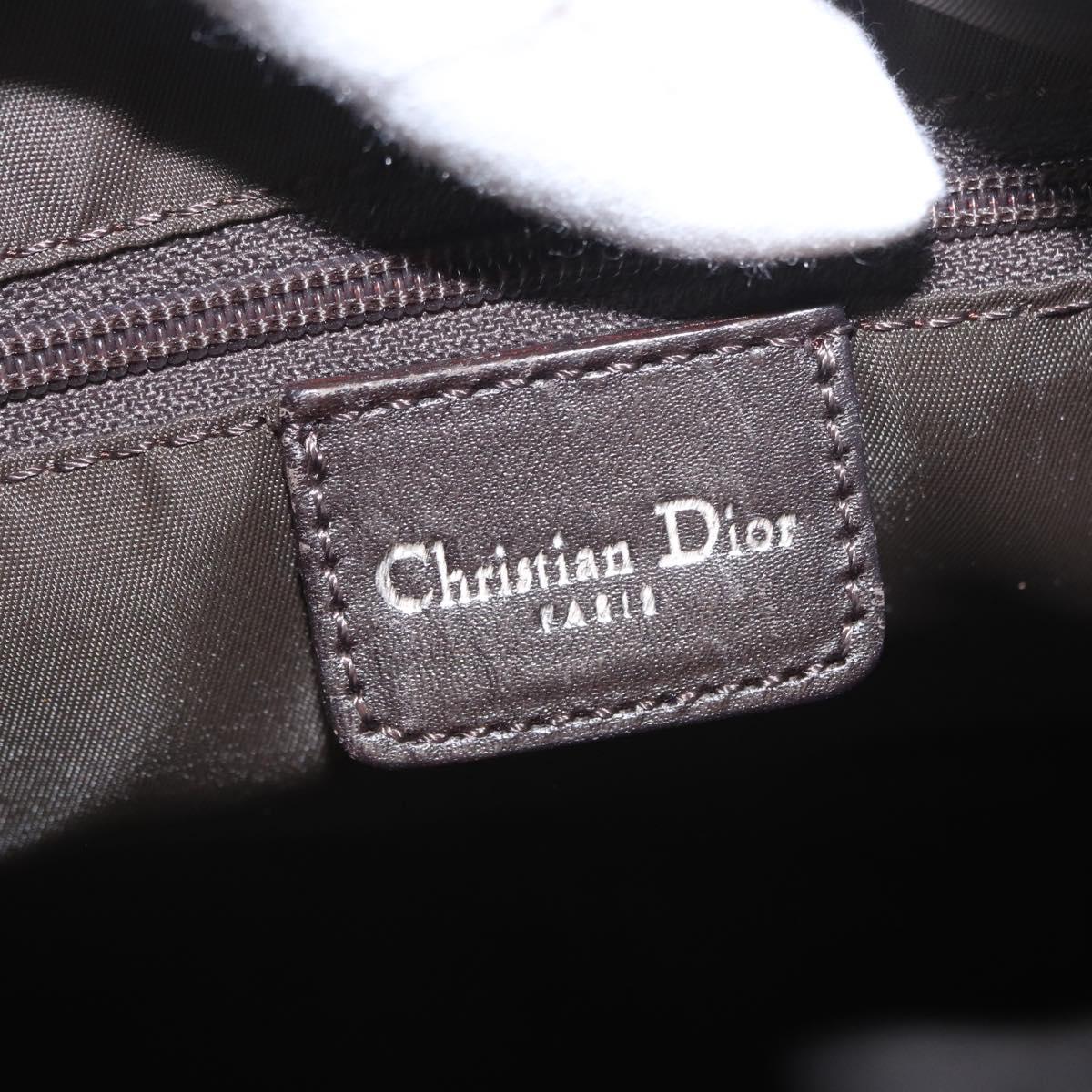 Christian Dior Romantic Trotter Canvas Hand Bag PVC Brown Silver Auth 160136V