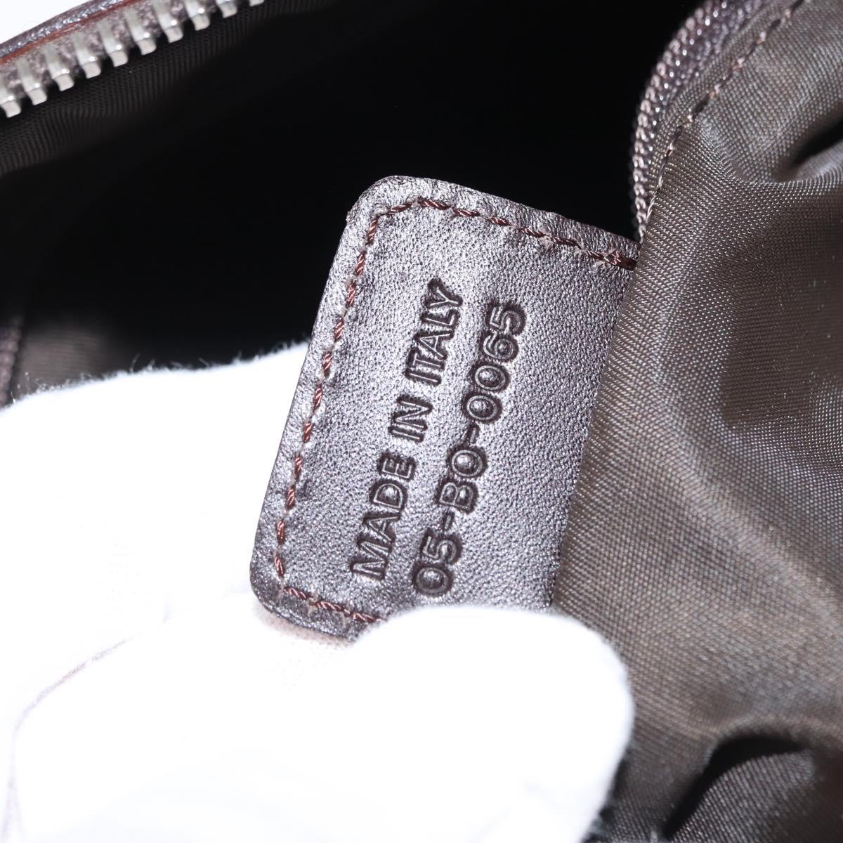 Christian Dior Romantic Trotter Canvas Hand Bag PVC Brown Silver Auth 160136V