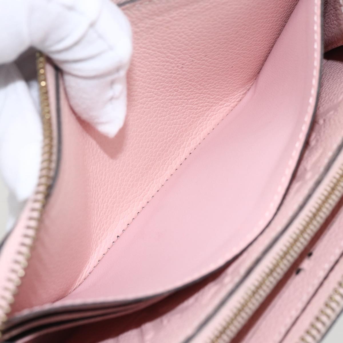 LOUIS VUITTON Empreinte Portefeuille Clemence Wallet Pink M61265 LV Auth 160186
