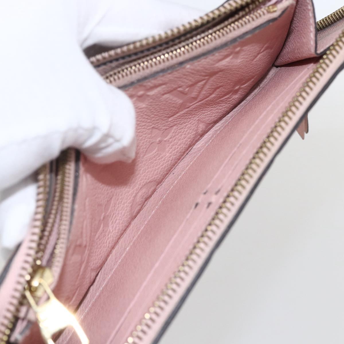 LOUIS VUITTON Empreinte Portefeuille Clemence Wallet Pink M61265 LV Auth 160186