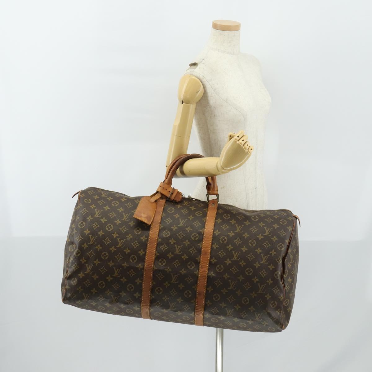 LOUIS VUITTON Monogram Keepall 60 Boston Bag M41422 LV Auth 160191