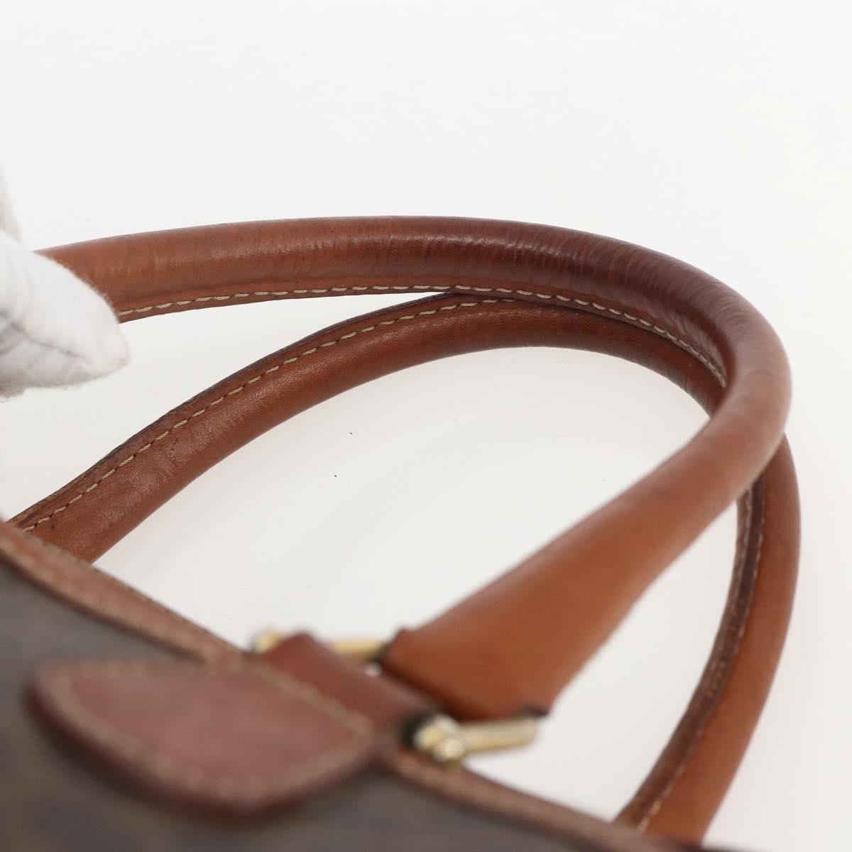 CELINE Macadam Canvas Hand Bag PVC Leather Brown Gold Auth 160202