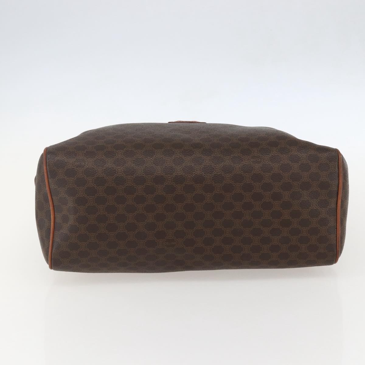 CELINE Macadam Canvas Hand Bag PVC Leather Brown Gold Auth 160202