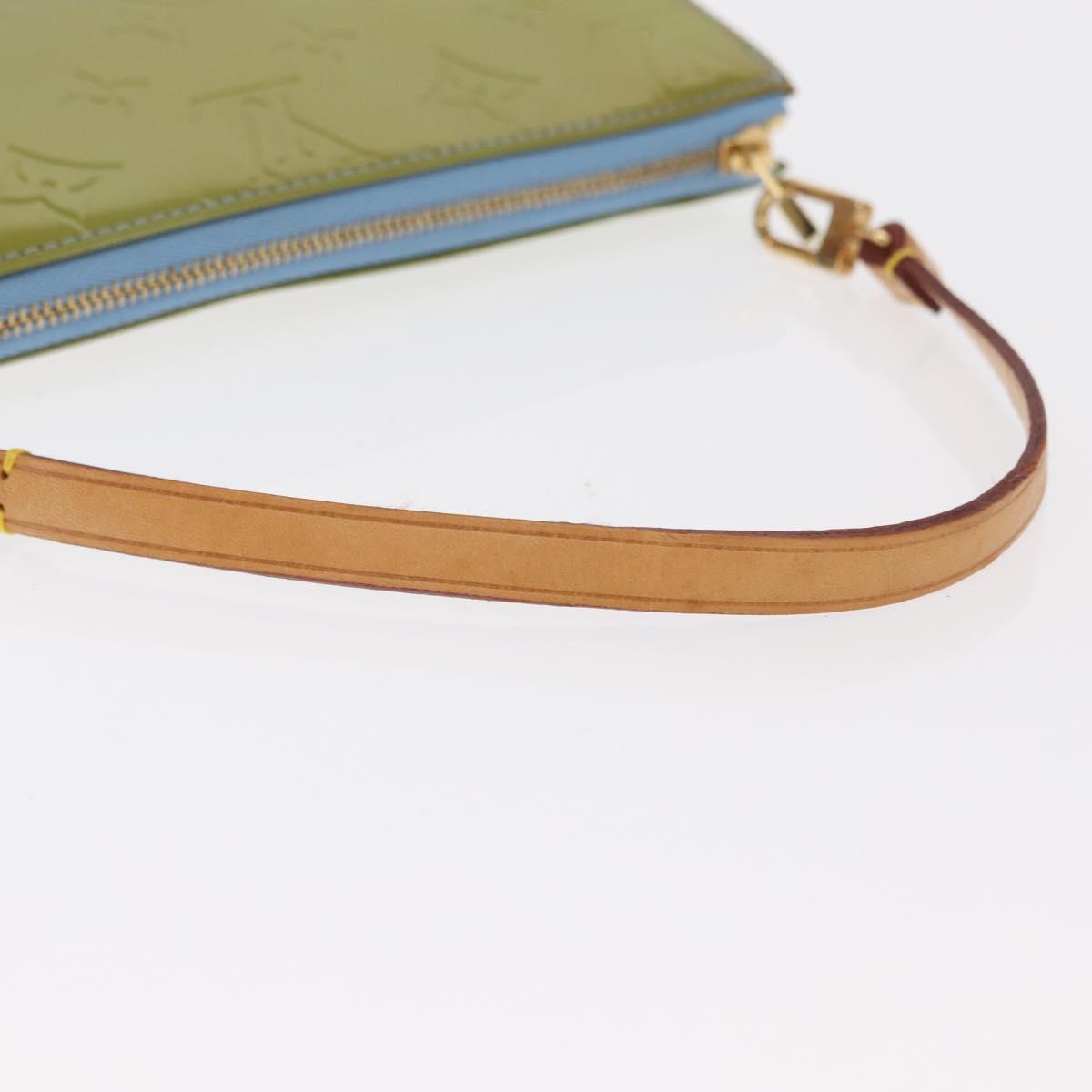 LOUIS VUITTON Monogram Vernis Lexington Pouch Baby Blue M91011 LV Auth 160215
