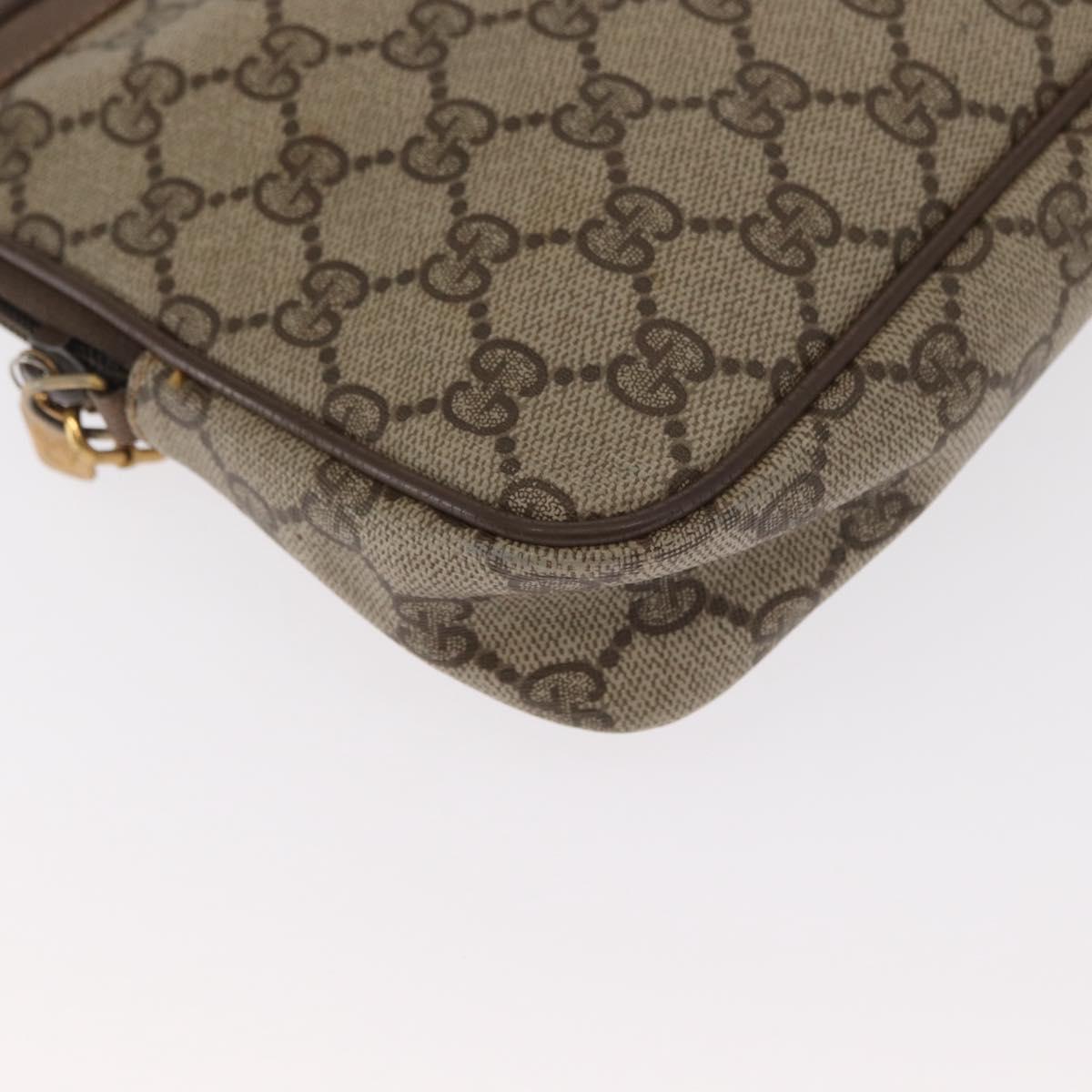 GUCCI GG Supreme Shoulder Bag PVC Beige Gold 97 02 068 Auth 160230