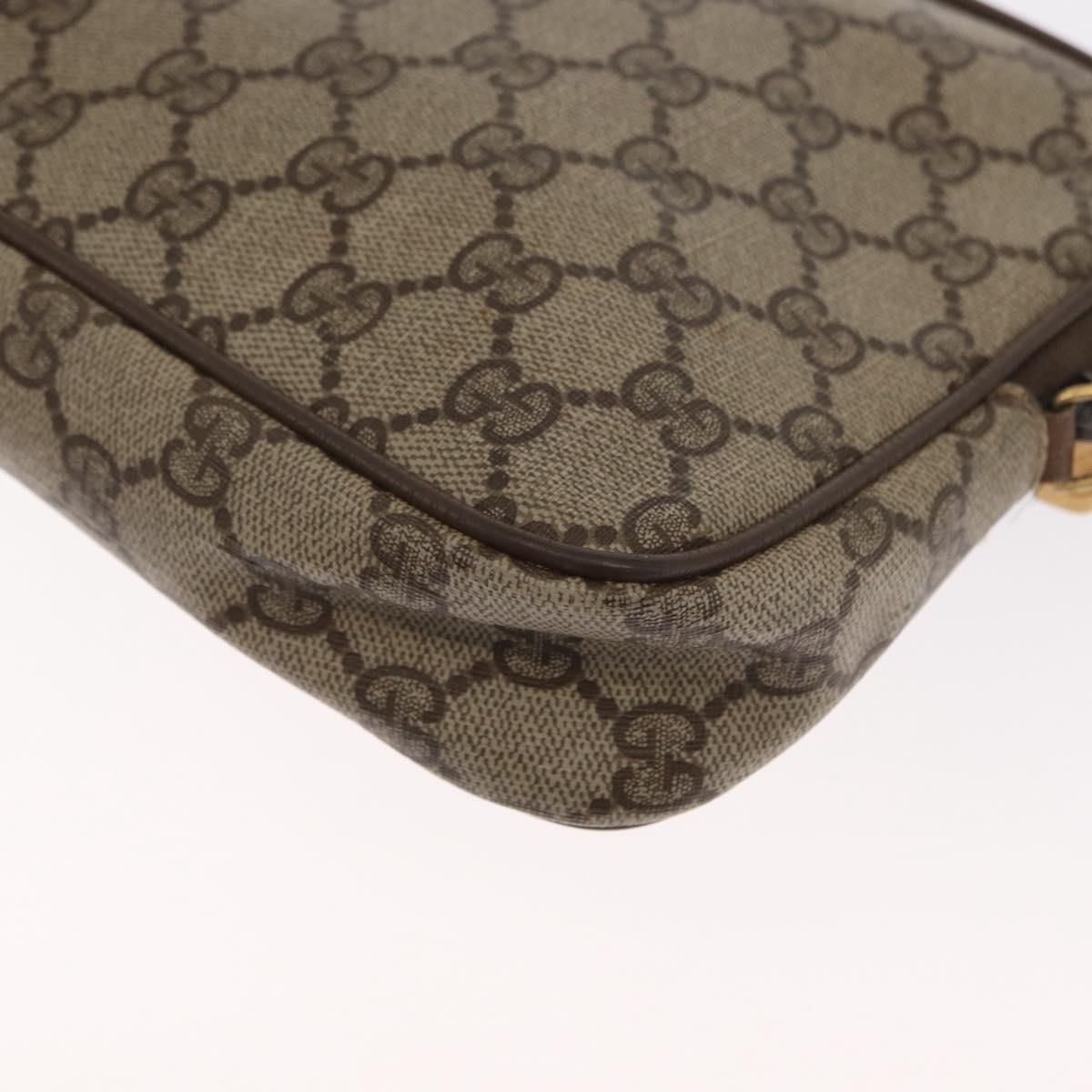 GUCCI GG Supreme Shoulder Bag PVC Beige Gold 97 02 068 Auth 160230