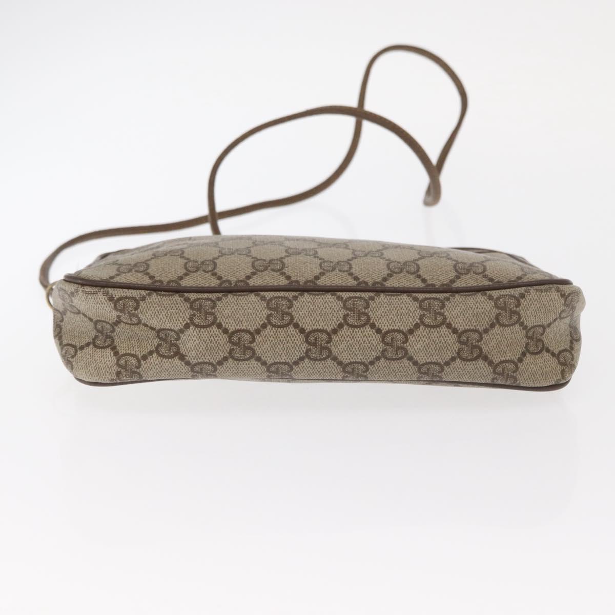 GUCCI GG Supreme Shoulder Bag PVC Beige Gold 97 02 068 Auth 160230