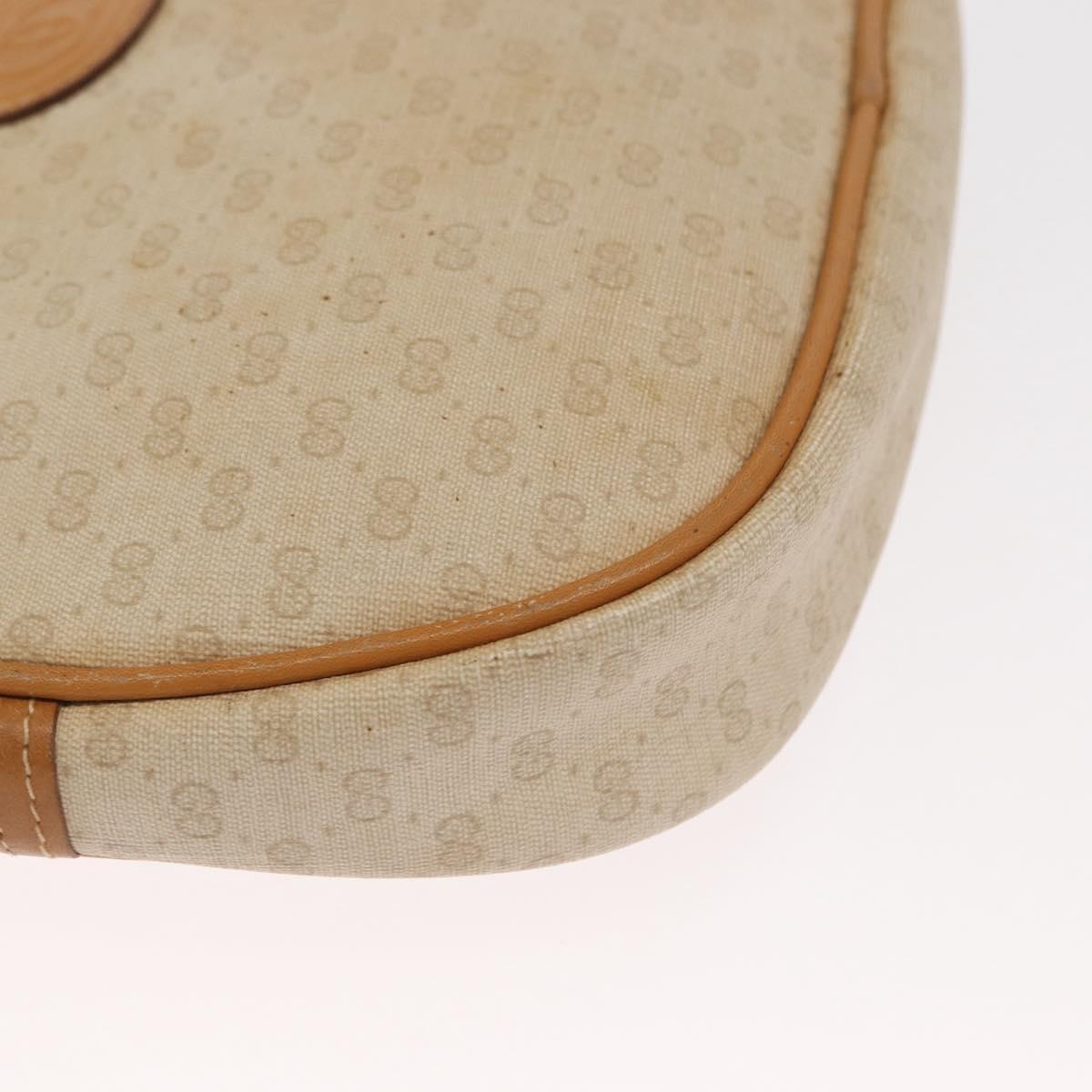 GUCCI Micro GG Supreme Shoulder Bag PVC Cream Gold Auth 160231