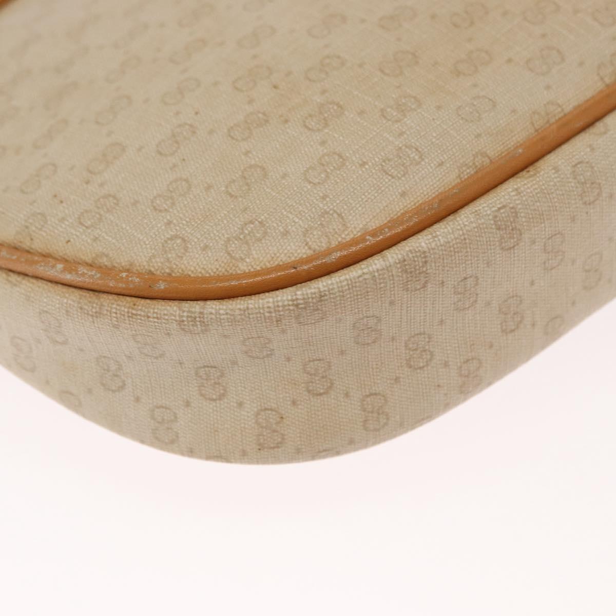 GUCCI Micro GG Supreme Shoulder Bag PVC Cream Gold Auth 160231