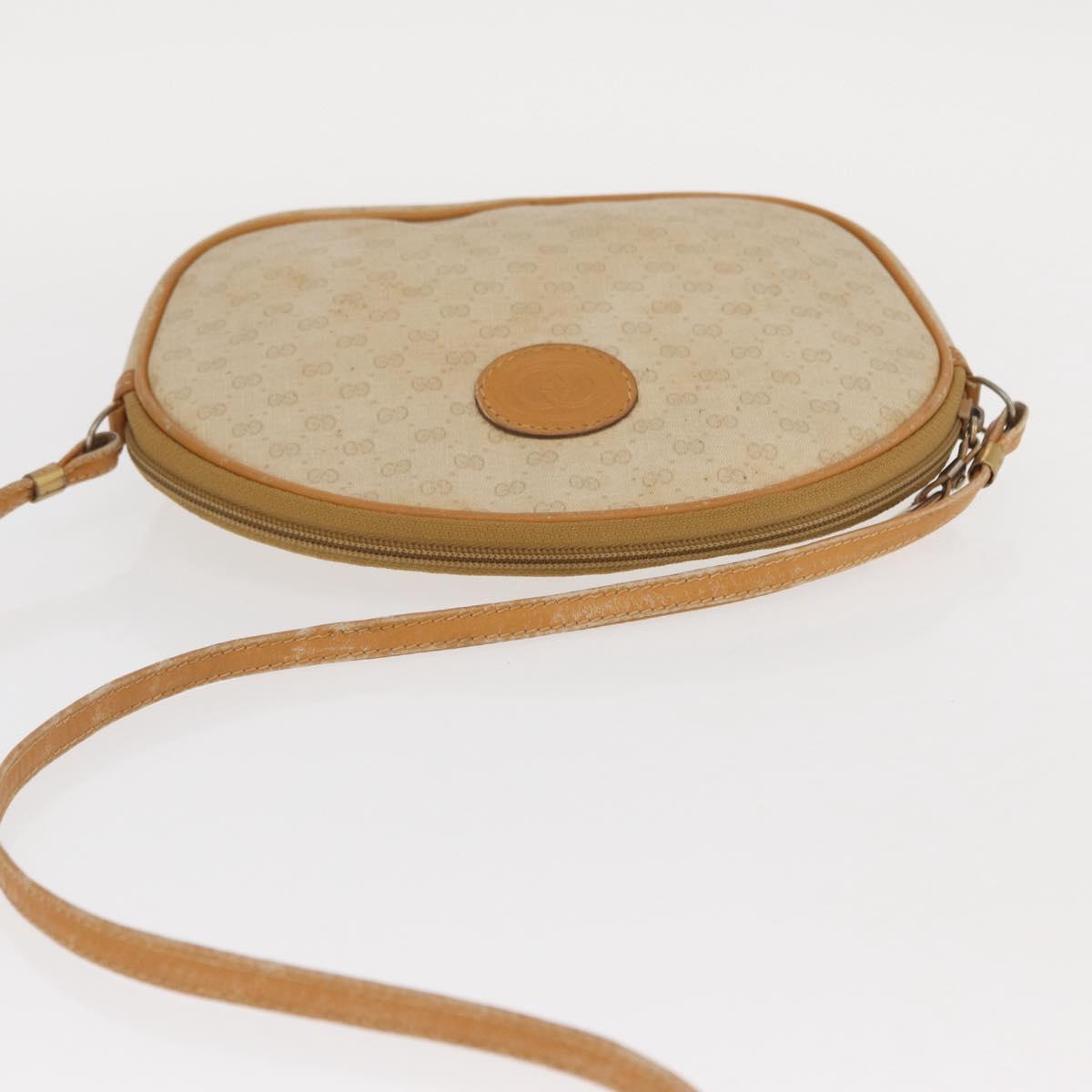 GUCCI Micro GG Supreme Shoulder Bag PVC Cream Gold Auth 160231