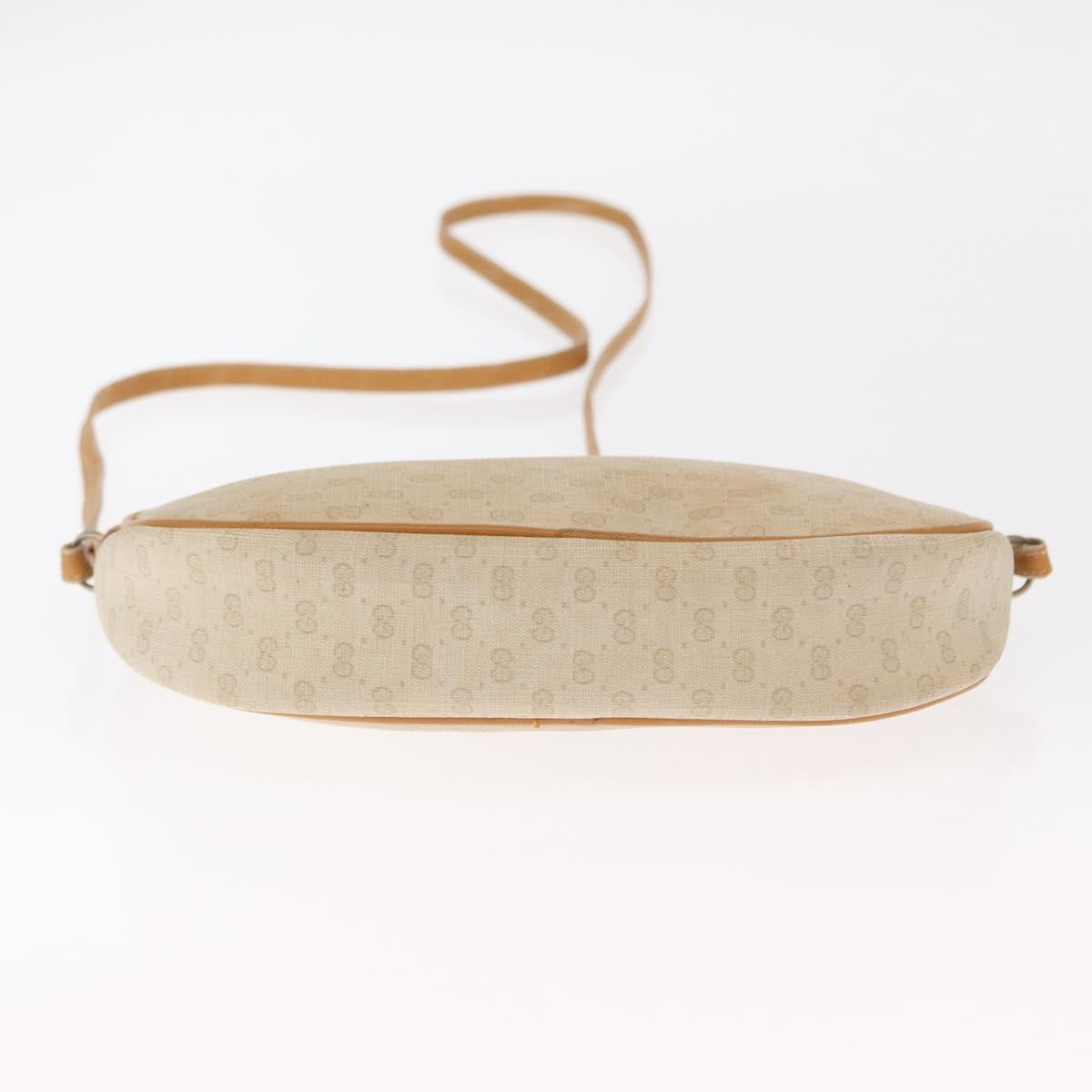 GUCCI Micro GG Supreme Shoulder Bag PVC Cream Gold Auth 160231
