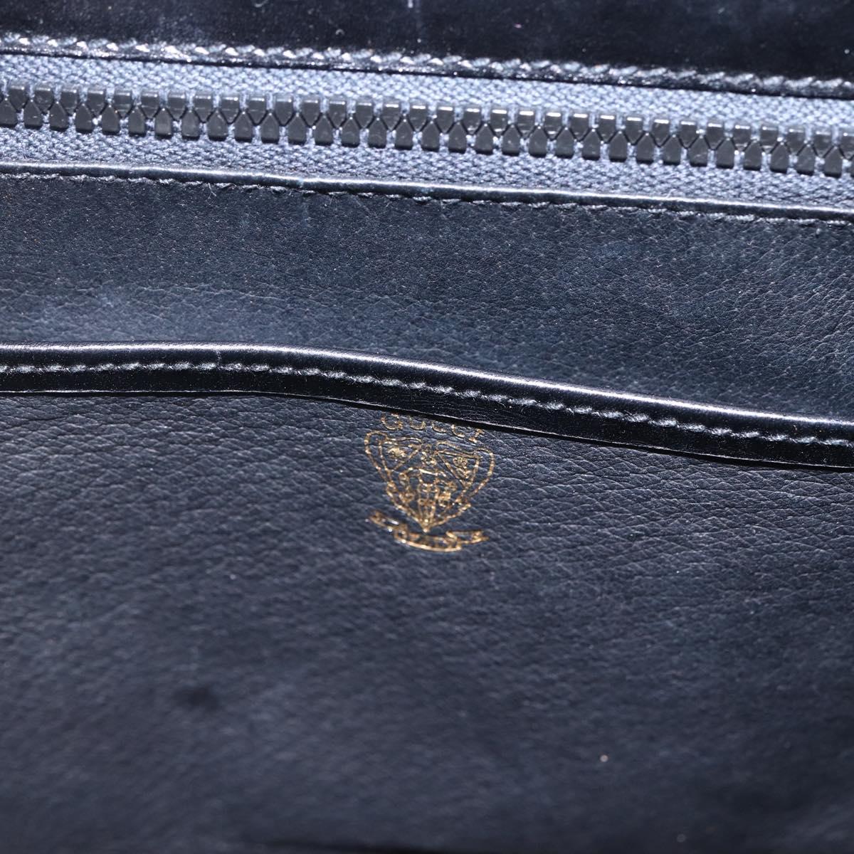 GUCCI Shoulder Bag Leather Black Gold 001 4214 Auth 160233