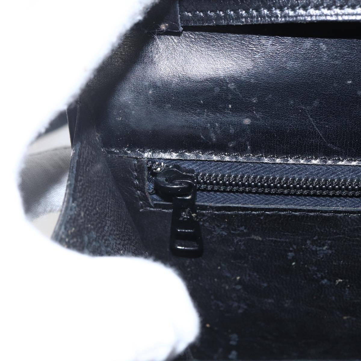 CELINE Shoulder Bag Leather Black Gold Auth 160240