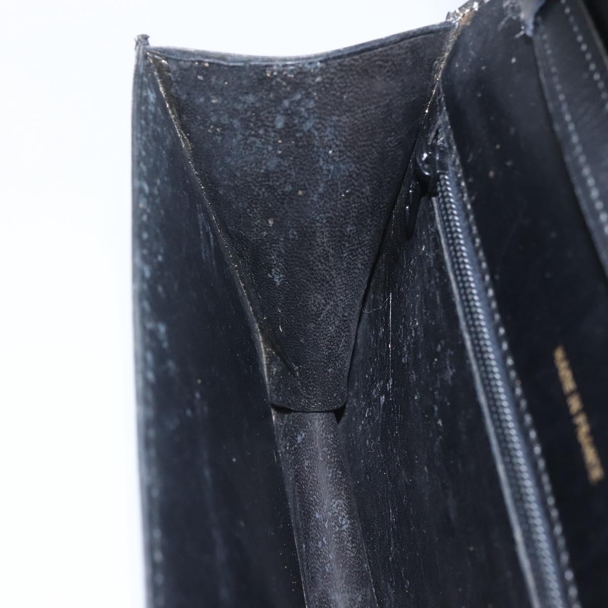 CELINE Shoulder Bag Leather Black Gold Auth 160240