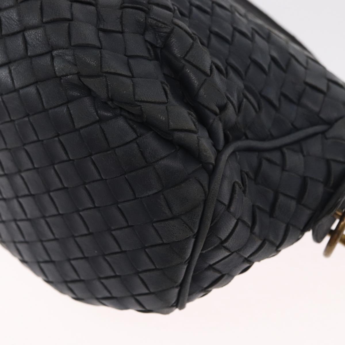 BOTTEGA VENETA INTRECCIATO Shoulder Bag Leather Outlet Navy Auth 160241