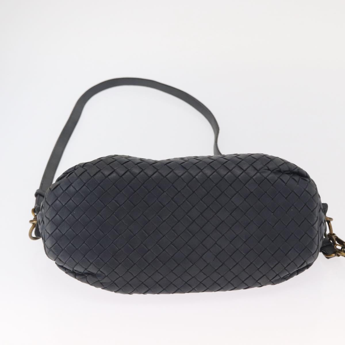 BOTTEGA VENETA INTRECCIATO Shoulder Bag Leather Outlet Navy Auth 160241A