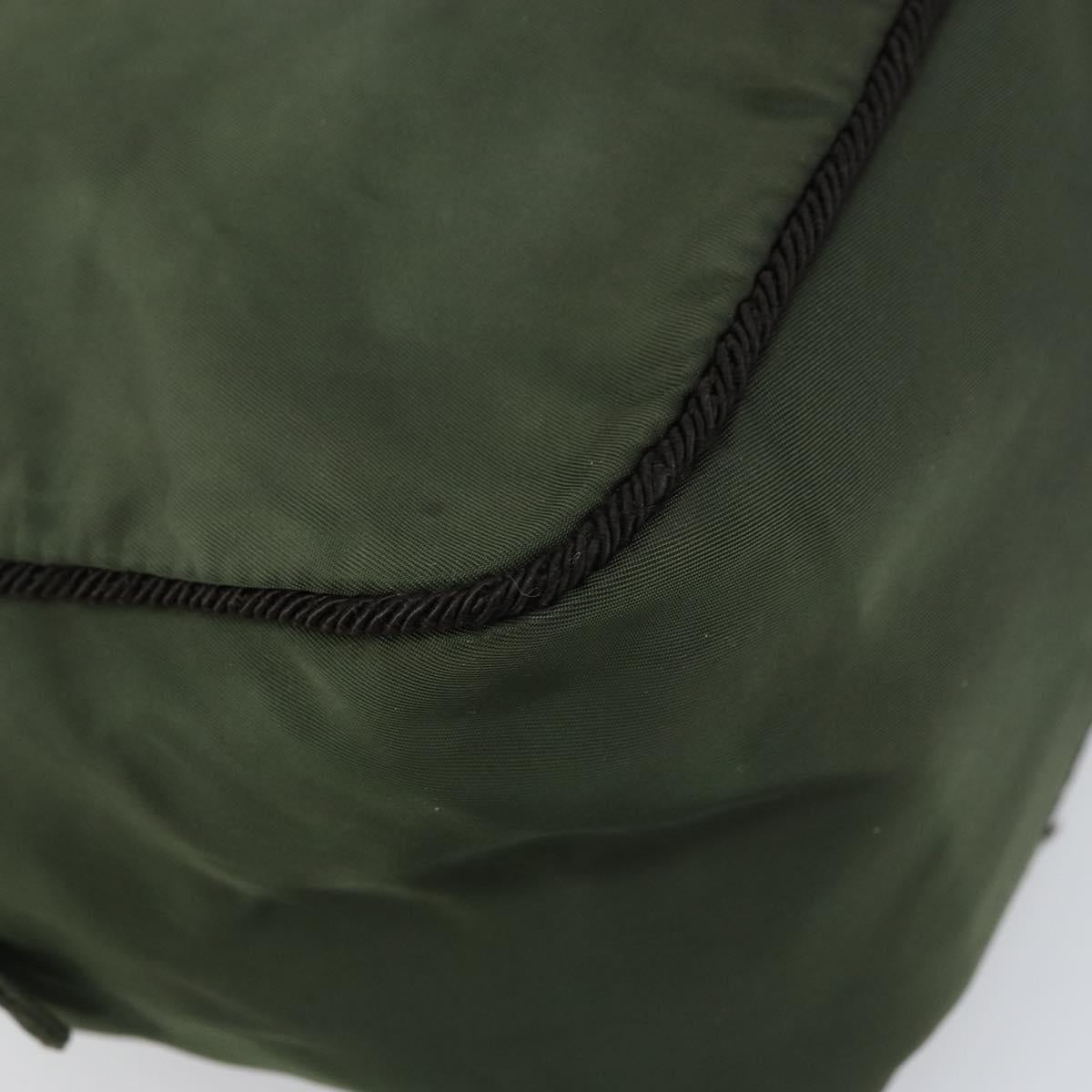 PRADA Hand Bag Nylon Green Auth 160276