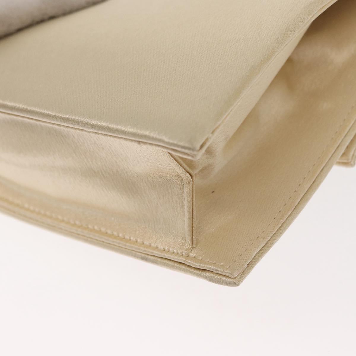 SAINT LAURENT Clutch Bag Satin Beige Auth 160279