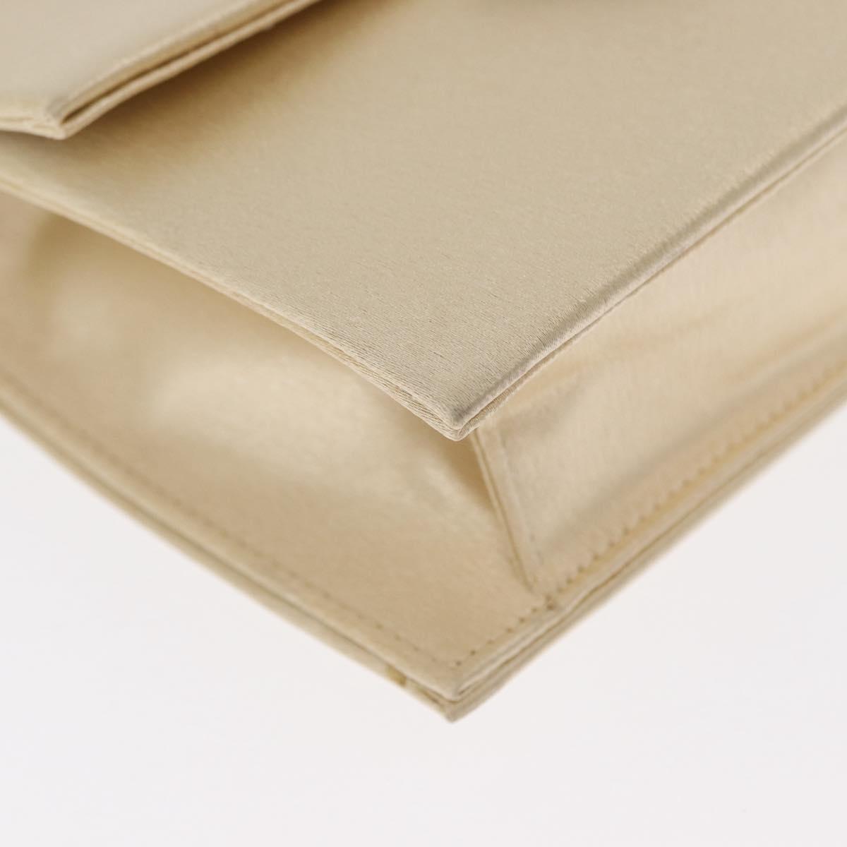 SAINT LAURENT Clutch Bag Satin Beige Auth 160279