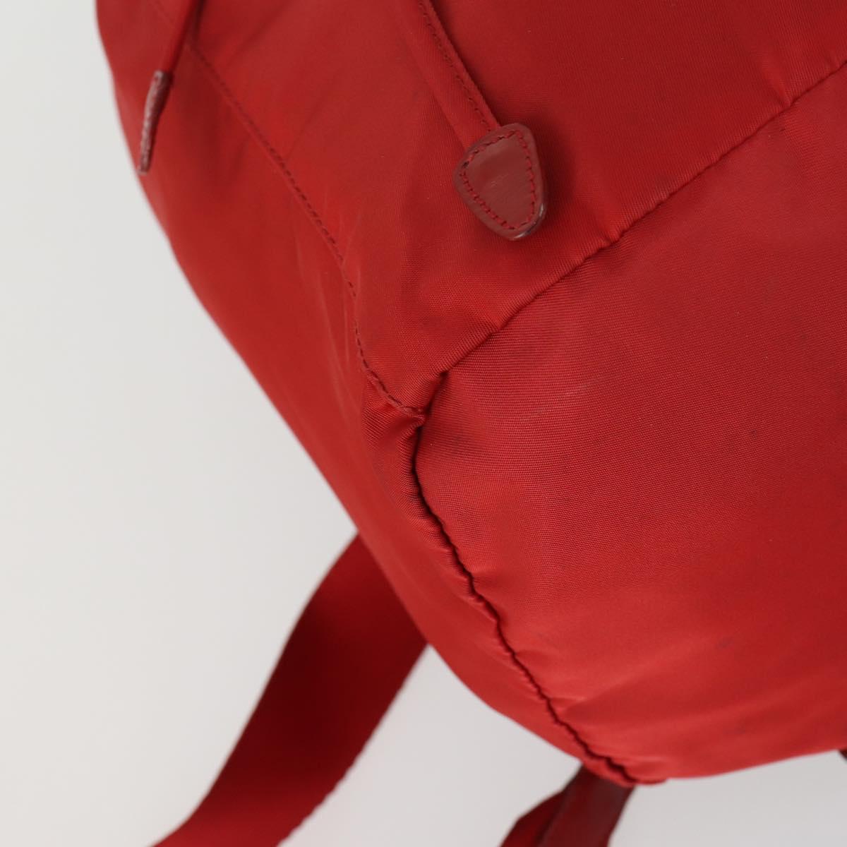 PRADA Backpack Nylon Red Silver Auth 160280