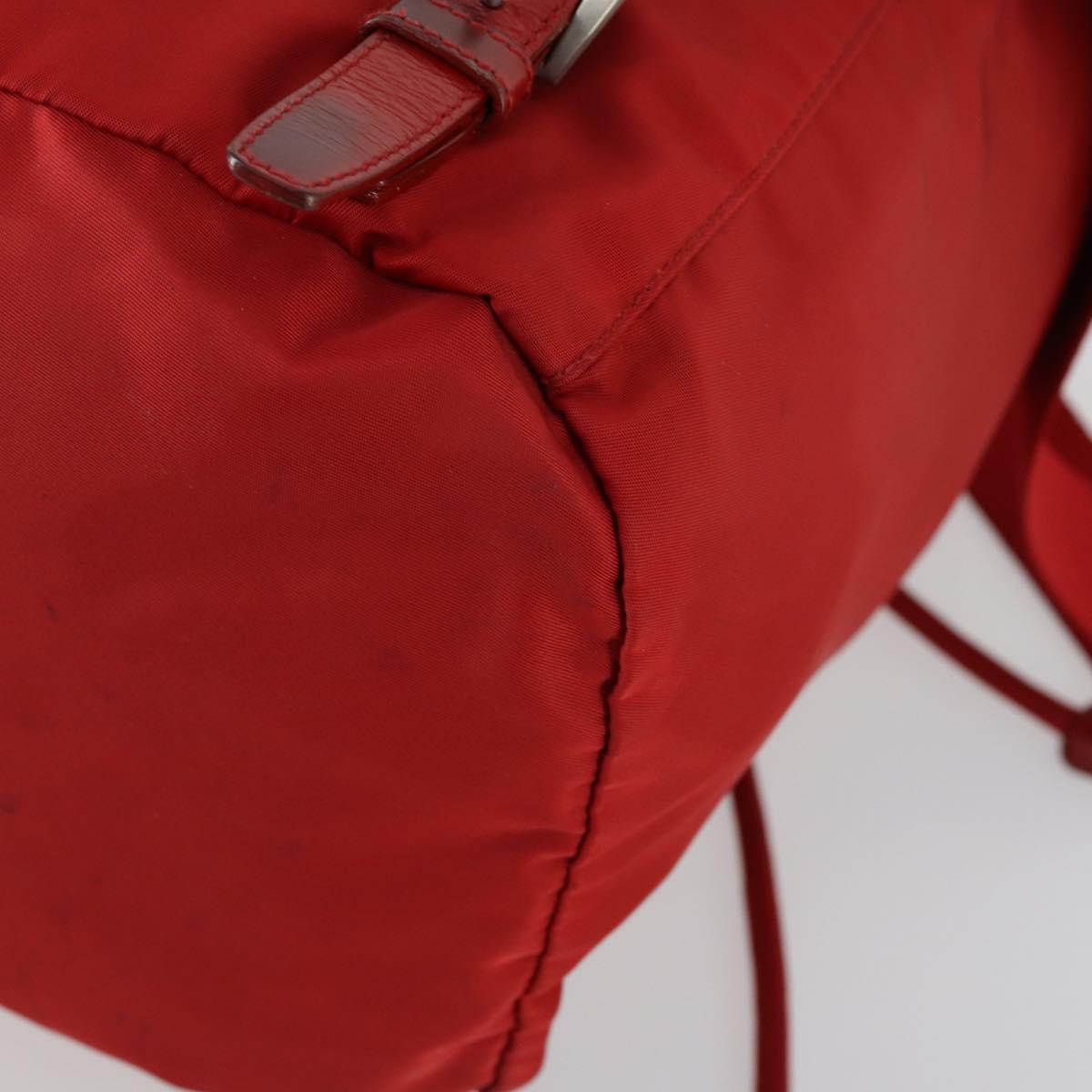 PRADA Backpack Nylon Red Silver Auth 160280