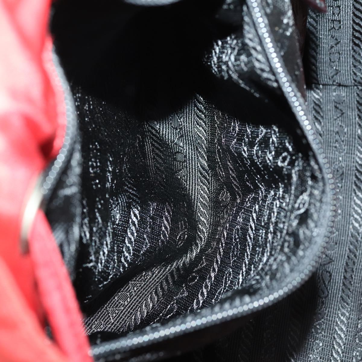 PRADA Backpack Nylon Red Silver Auth 160280