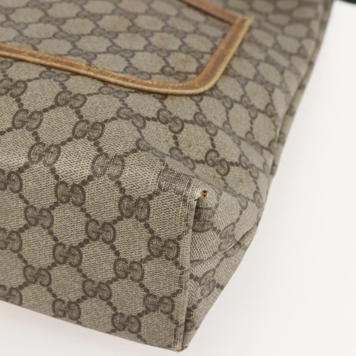 GUCCI GG Supreme Web Sherry Line Tote Bag PVC Beige 40 02 003 Auth 160283