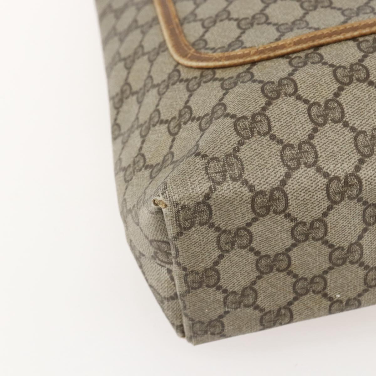 GUCCI GG Supreme Web Sherry Line Tote Bag PVC Beige 40 02 003 Auth 160283