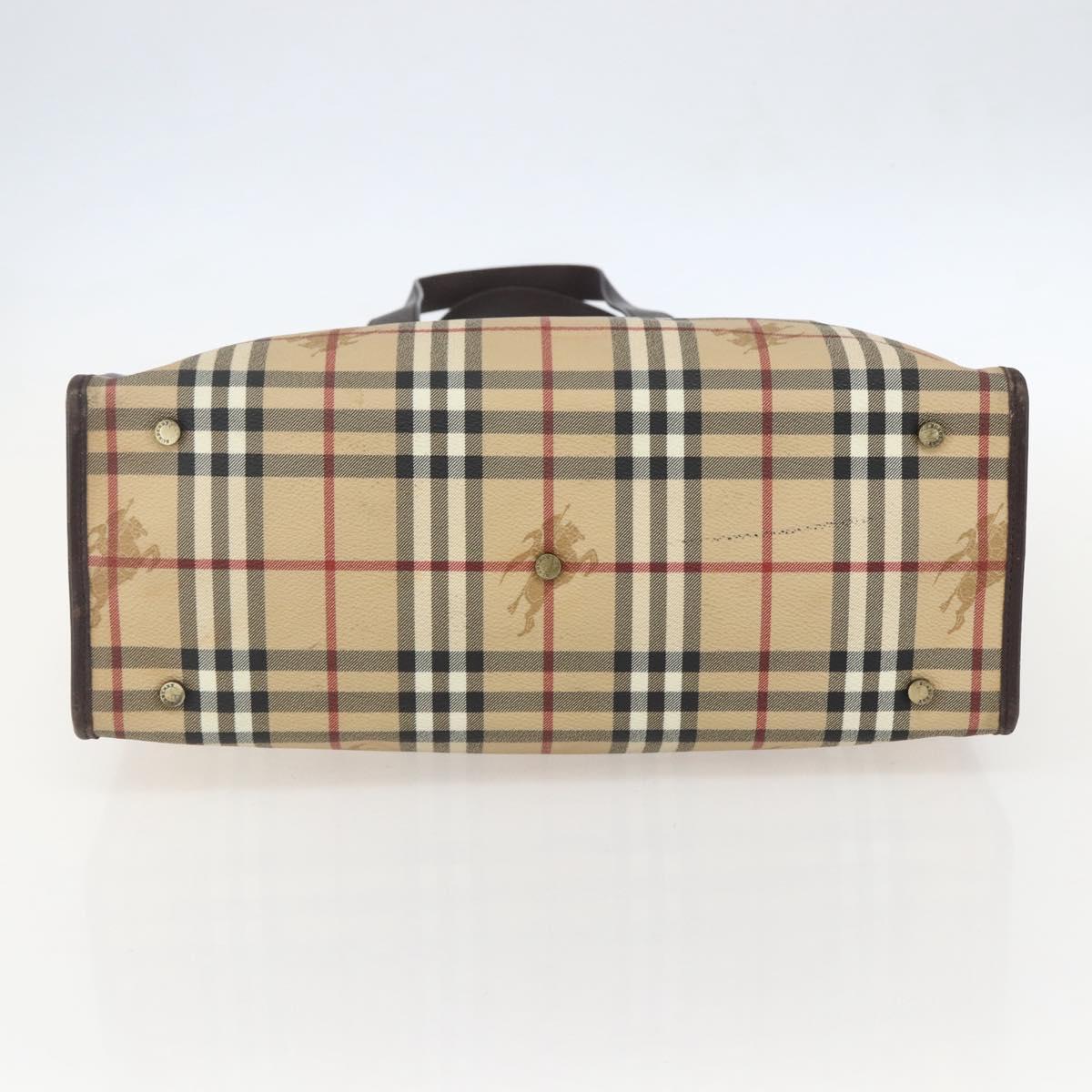 BURBERRY Nova Check Tote Bag PVC Beige Auth 160285