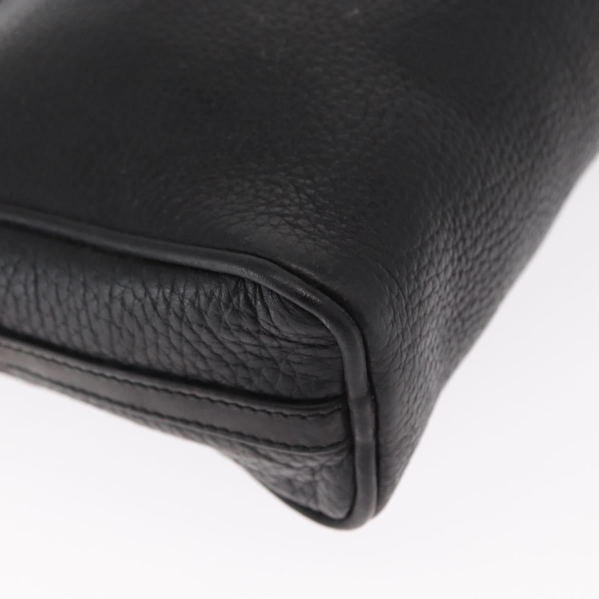 GUCCI Shoulder Bag Leather Black Gold 007 87 0012 Auth 160291