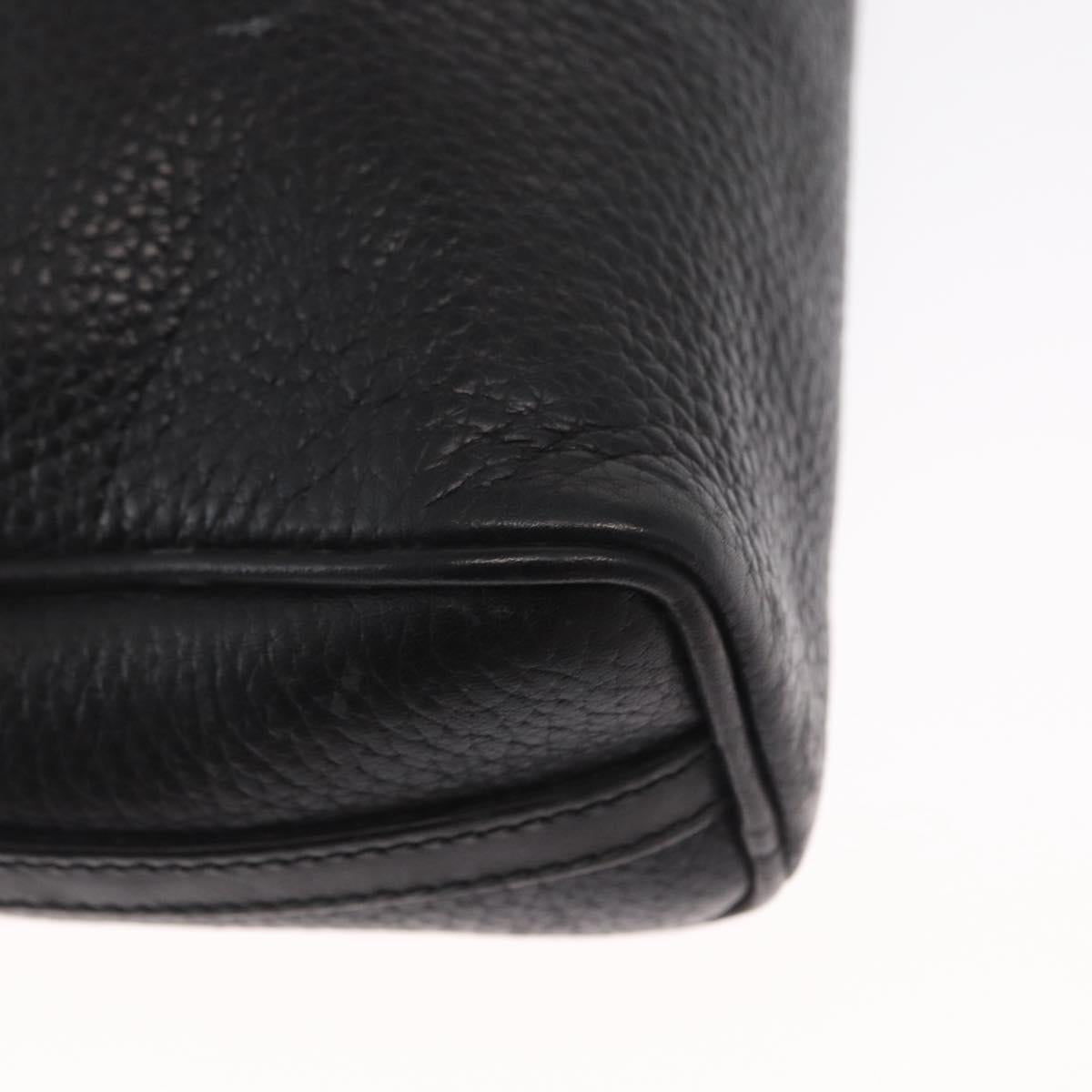 GUCCI Shoulder Bag Leather Black Gold 007 87 0012 Auth 160291