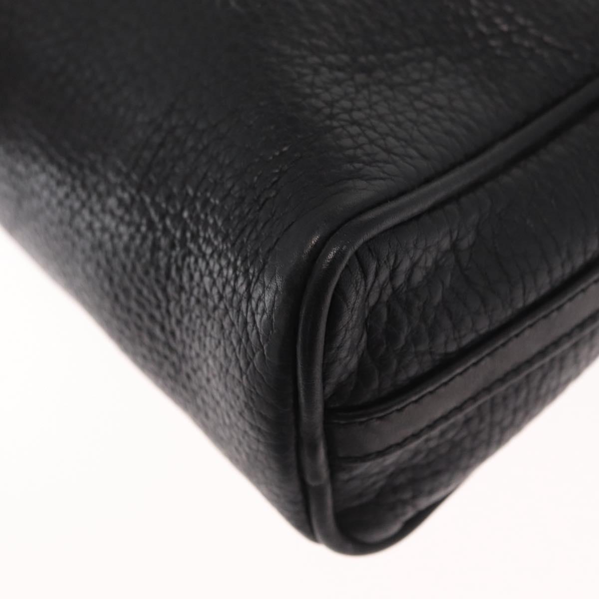 GUCCI Shoulder Bag Leather Black Gold 007 87 0012 Auth 160291
