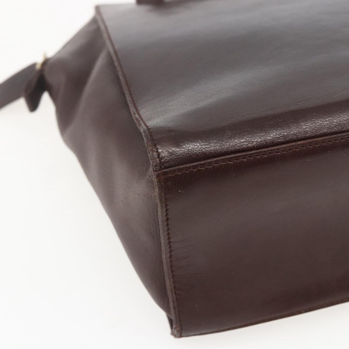 PRADA Chain Shoulder Bag Leather plastic Brown Gold Auth 160295