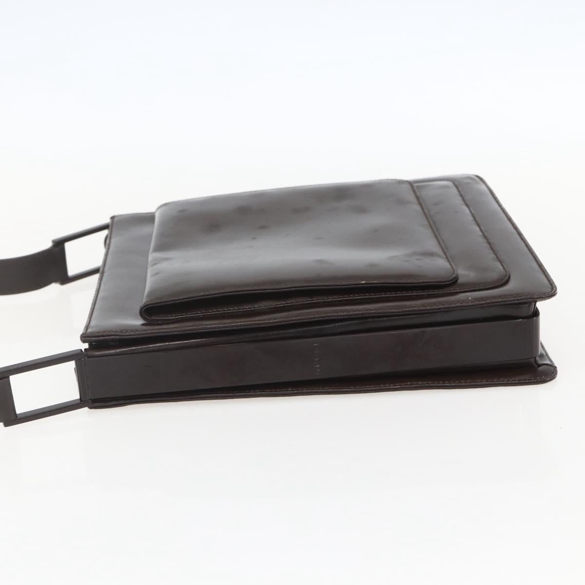 GUCCI Shoulder Bag Leather Brown Auth 160297