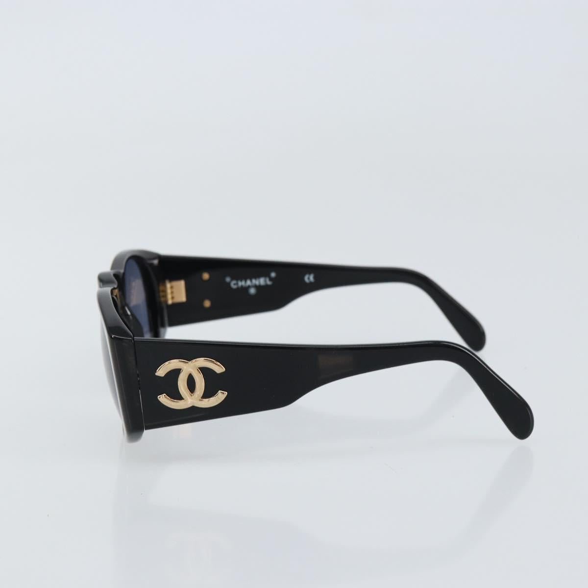 CHANEL Sunglasses plastic Black CC Auth 160310A