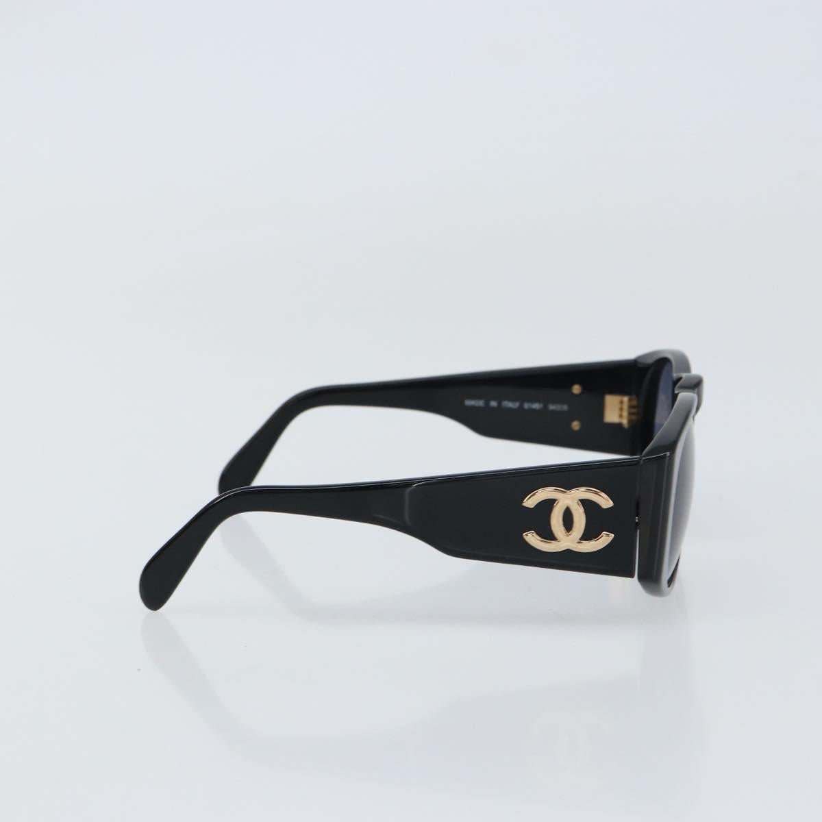 CHANEL Sunglasses plastic Black CC Auth 160310A