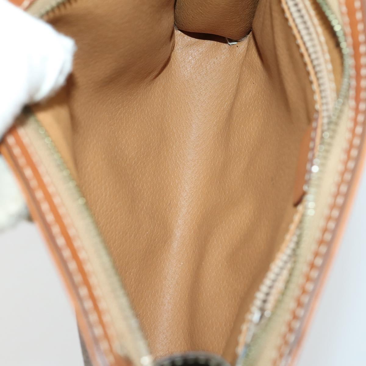 CELINE Macadam Canvas Clutch Bag PVC Leather 3 Set Brown Auth 160320