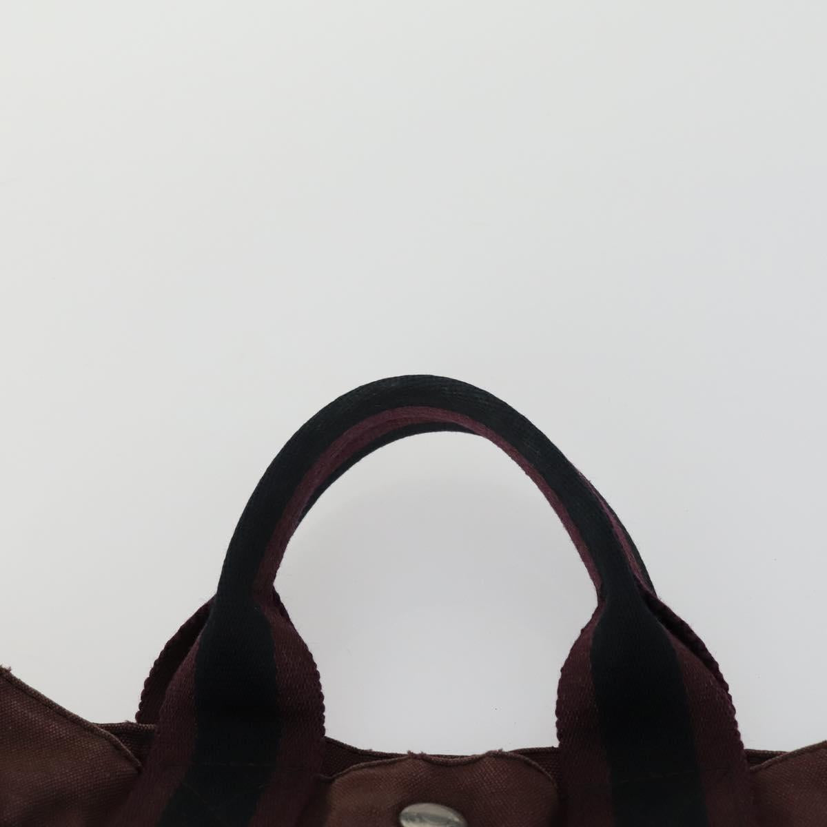 HERMES Fourre Tout Hand Bag Canvas 3 Set Black Red Bordeaux Auth 160324