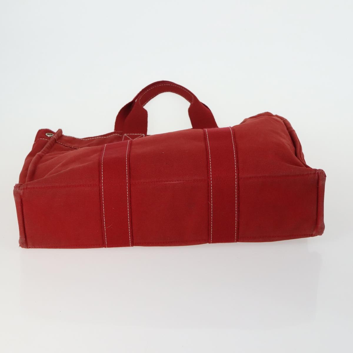HERMES Fourre Tout Hand Bag Canvas 3 Set Black Red Bordeaux Auth 160324