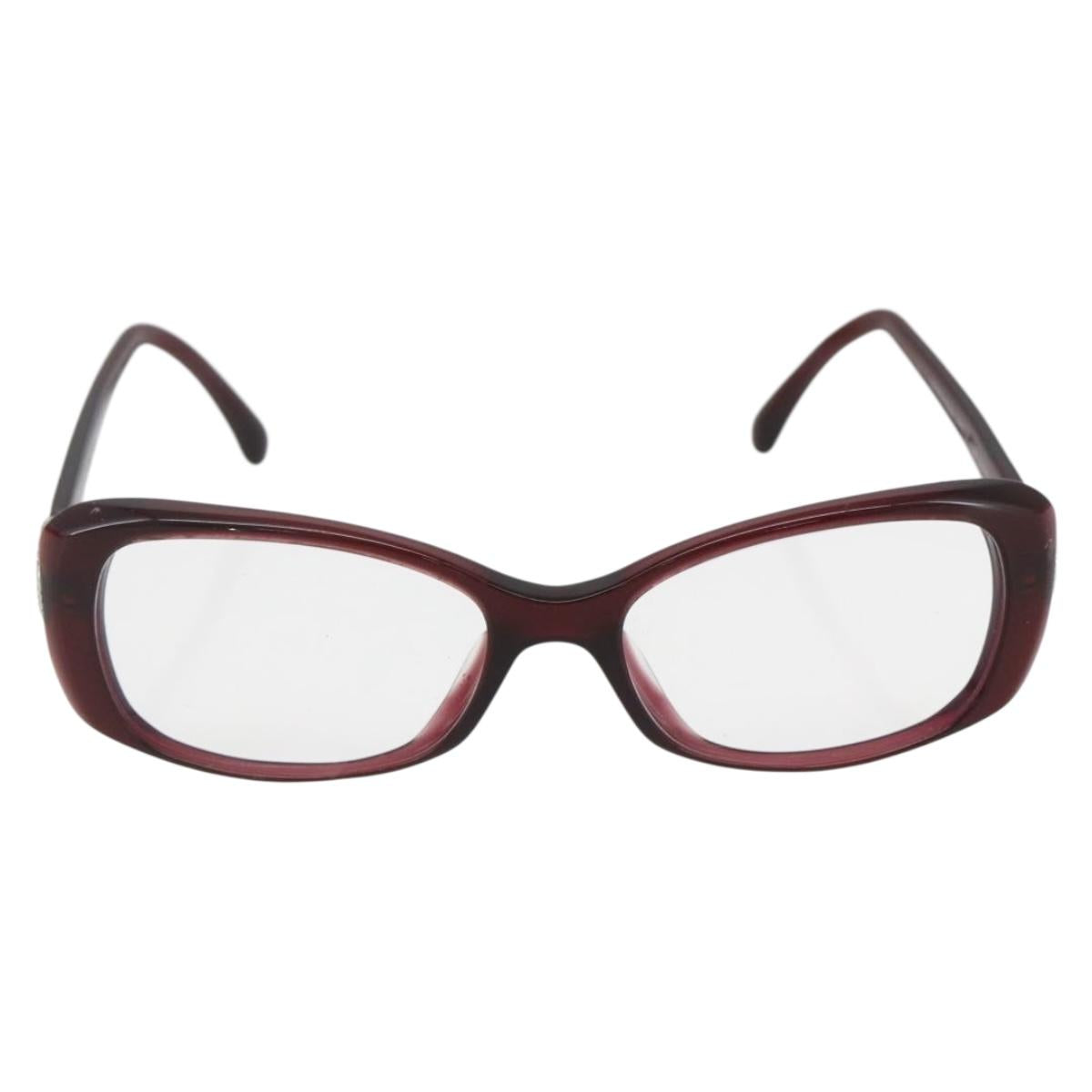 CHANEL Glasses plastic Red CC Auth 160330