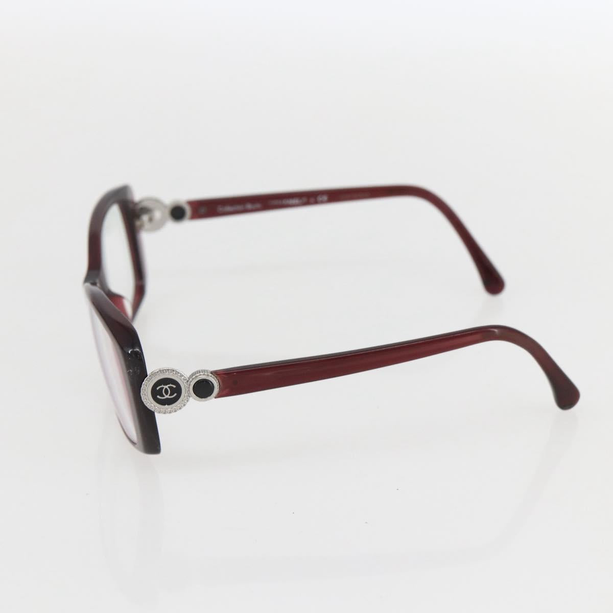 CHANEL Glasses plastic Red CC Auth 160330