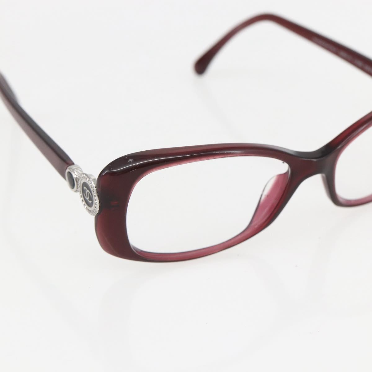 CHANEL Glasses plastic Red CC Auth 160330